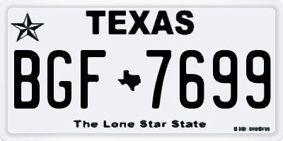 TX license plate BGF7699