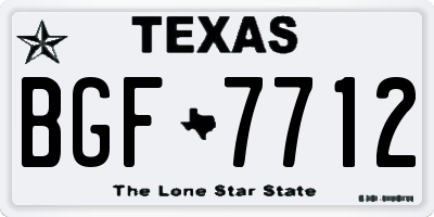 TX license plate BGF7712
