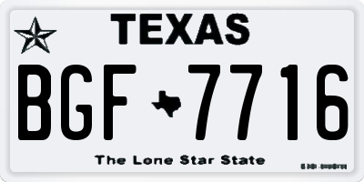 TX license plate BGF7716