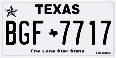 TX license plate BGF7717