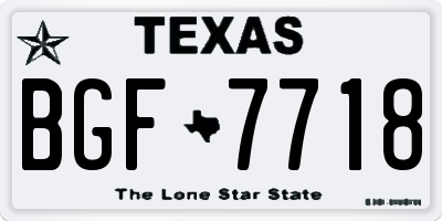 TX license plate BGF7718