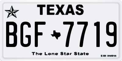 TX license plate BGF7719