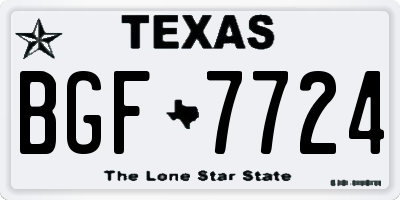 TX license plate BGF7724