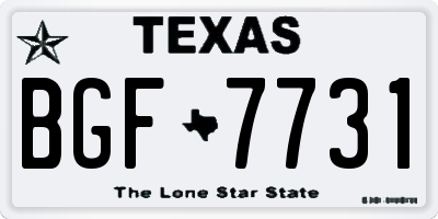 TX license plate BGF7731