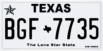 TX license plate BGF7735