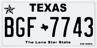 TX license plate BGF7743
