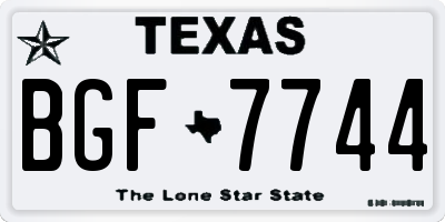 TX license plate BGF7744