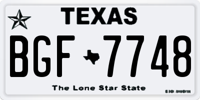 TX license plate BGF7748