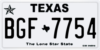 TX license plate BGF7754