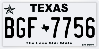 TX license plate BGF7756
