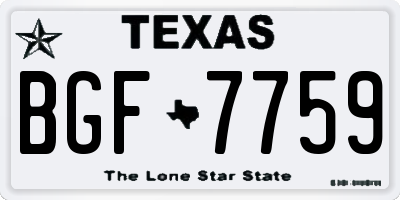 TX license plate BGF7759