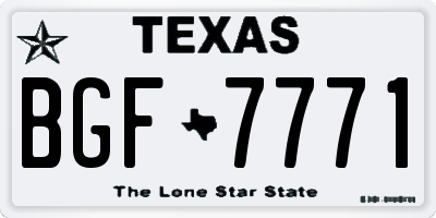 TX license plate BGF7771