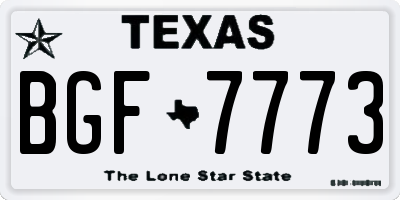 TX license plate BGF7773