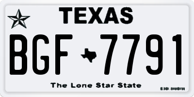 TX license plate BGF7791