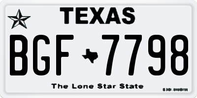 TX license plate BGF7798