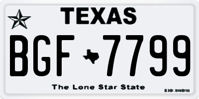 TX license plate BGF7799