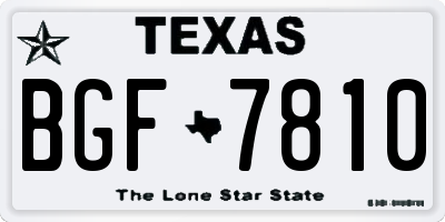 TX license plate BGF7810