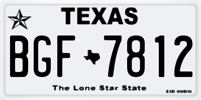 TX license plate BGF7812