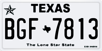 TX license plate BGF7813