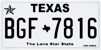 TX license plate BGF7816