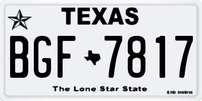TX license plate BGF7817