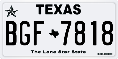 TX license plate BGF7818