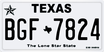 TX license plate BGF7824