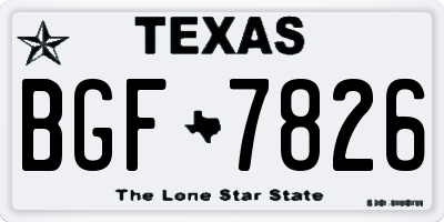 TX license plate BGF7826