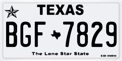 TX license plate BGF7829