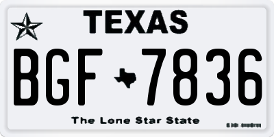 TX license plate BGF7836