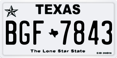 TX license plate BGF7843