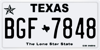 TX license plate BGF7848