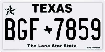 TX license plate BGF7859