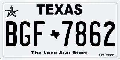 TX license plate BGF7862