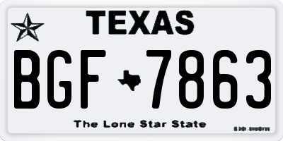 TX license plate BGF7863