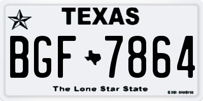 TX license plate BGF7864