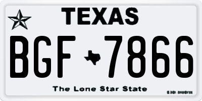 TX license plate BGF7866