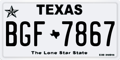 TX license plate BGF7867