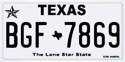 TX license plate BGF7869