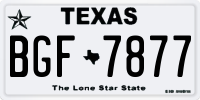 TX license plate BGF7877