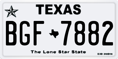 TX license plate BGF7882