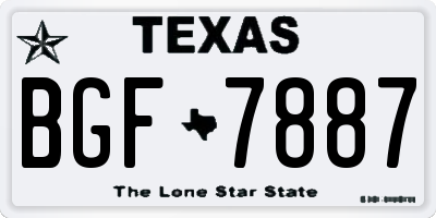 TX license plate BGF7887