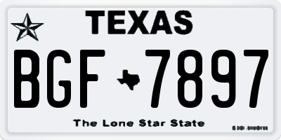 TX license plate BGF7897