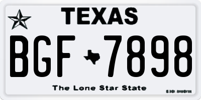TX license plate BGF7898