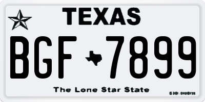 TX license plate BGF7899