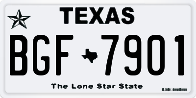 TX license plate BGF7901