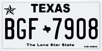 TX license plate BGF7908