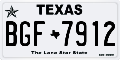 TX license plate BGF7912