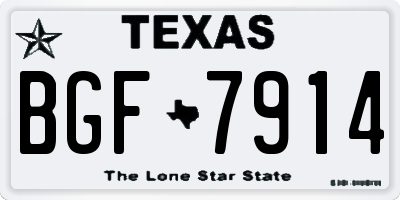 TX license plate BGF7914