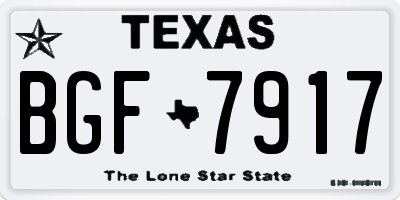 TX license plate BGF7917